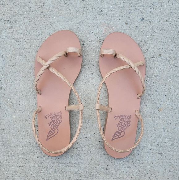 Ancient Greek Sandals Shoes - ANCIENT GREEK SLINGBACK SANDAL FYSI - TAN NEUTRAL SZ EU 37 / US 7